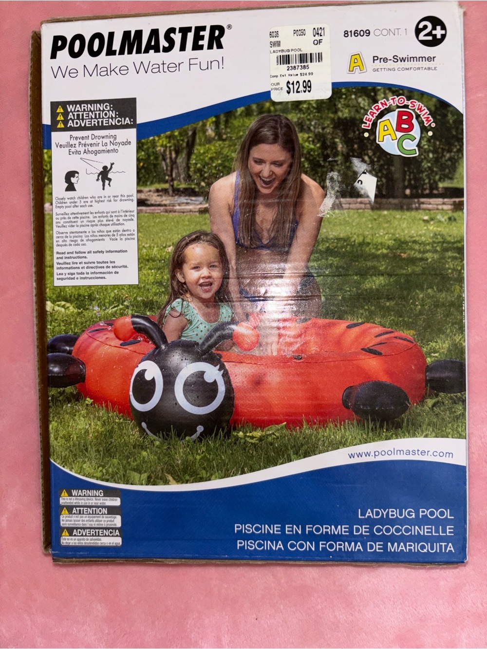 Kids Ladybug Pre-Swimmer Pool - Red NEW IN SEALED BOX
